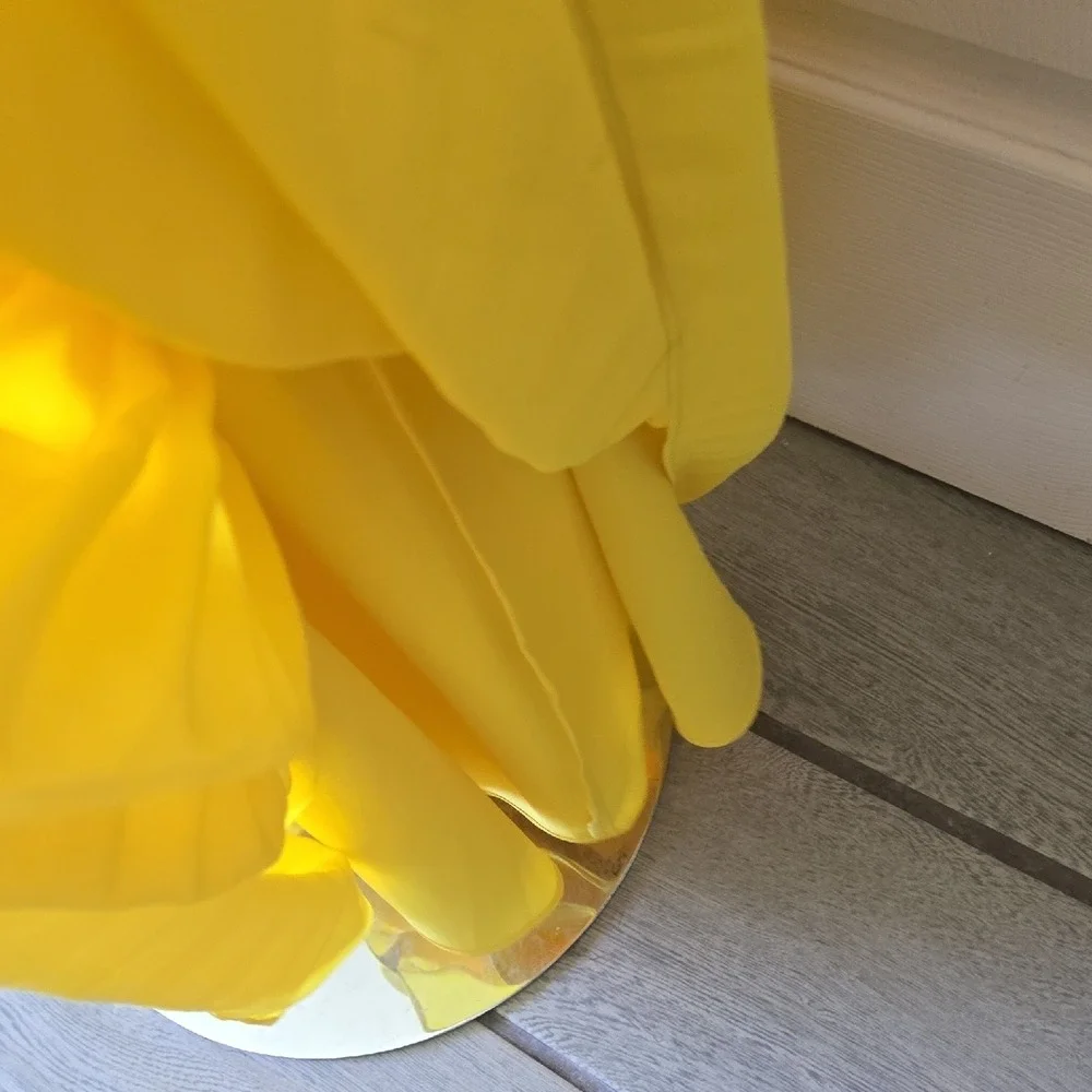 AMUR Yellow Pleated‎ Halter Maxi Dress Formal Evening Gown Size 4 - Picture 8 of 9